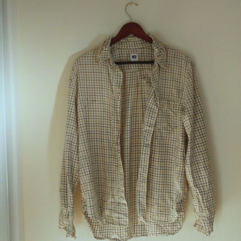 NSF Distressed Plaid Long Sleeve